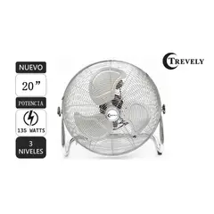 TREVELY - Ventilador de Piso Industrial 135W 20 VT-208 - Gris