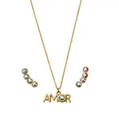 Esika - Set Collar + Aretes Aura de Amor Ésika