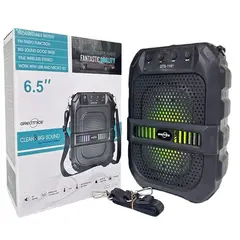 GENERICO - Parlante Bluetooth GTS-1191 De 6.5 Pulgadas Portátil Negro