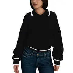 GENERICO - Chompa Mujer Camisero Dralom 463G-27 Color Negro