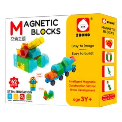 GENERICO - Bloques Magnéticos 3D 62 Piezas Juego de Construcción Educativo