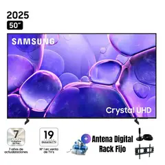 SAMSUNG - Televisor 50'' Crystal UHD 4K UN50U8000FGXPE 2025 + Ant + Rack Fijo