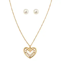 ESIKA - Set Collar + Aretes Majestic Heart Corazon