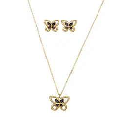 ESIKA - Set Collar + Aretes Butterfly Spark Mariposa