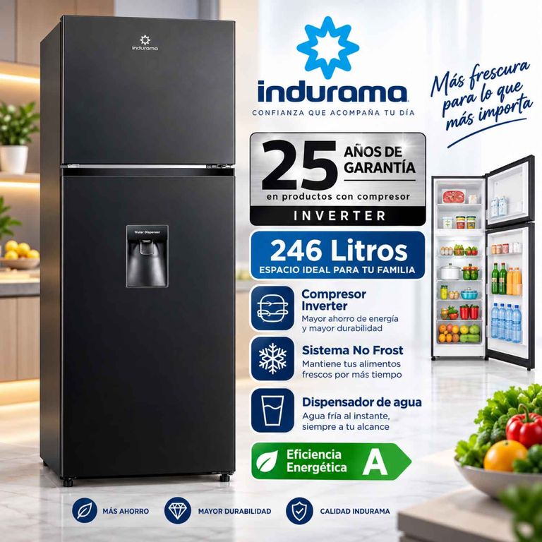 Refrigeradora 246 Lt TOP FREEZER NO FROST RI-389DNI Negro