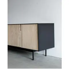 TU MESITA - Aparador Moderno Matías Melamina Canto Grueso NegroManzano