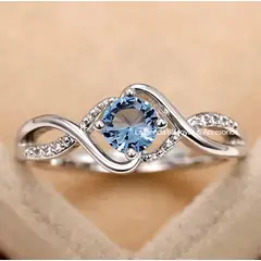 LA TIENDA 88 JOYAS Y ACCESORIOS - La Tienda 88 - Anillo De Compromiso Mujer Bañado en Oro - Blanco