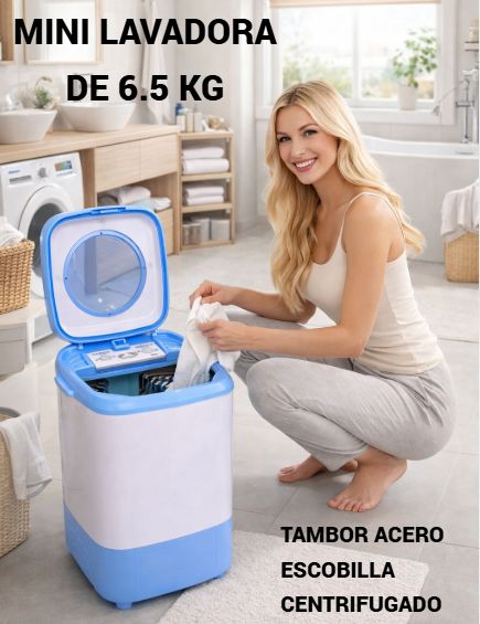 MINI LAVADORA ELÉCTRICA PORTÁTIL DE ROPA ZAPATILLA CON ESCOBILLA PARA LAVADO