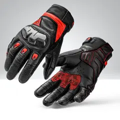 MOTOWOLF - GUANTES DE CUERO COM FIBRA DE CARBONO TALLA XL