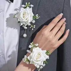 GENERICO - CORSAGE PARA NOVIO Y NOVA PARA BODAS