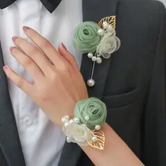 GENERICO - CORSAGE ELEGANTE PARA BODAS PARA NOVIOS Y NOVIAS