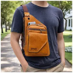 INSPIRA - Mochila Morral Bandolera Riñonera de Cuero Pu Accesorio para Hombre