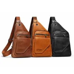 INSPIRA - Mochila Morral Bandolera Riñonera de Cuero Pu Accesorio para Hombre