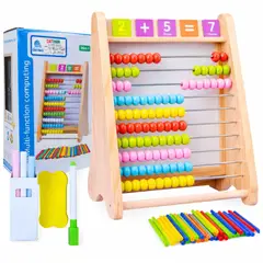 INSPIRA - Ábaco Multifuncional de Madera con Pizarra y Números Montessori