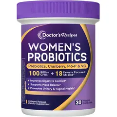 WOMEN SECRET - Women’s Probiotics 100B CFU x30 Doctor’s Recipes Flora femenina