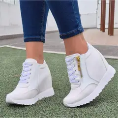 GENERICO - Zapatilla Taco Incorporado 7 1399 5C-55 Color Blanco