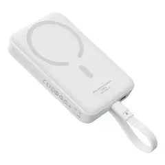 BASEUS - Cargador inalambrico magnetico mini powerbank 10000 mAh 30 W carga rapida cable tipo c blanc