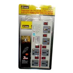 GENERICO - Extensión Supresor De 6 Picos Con Voltimetro TOMACORRIENTE