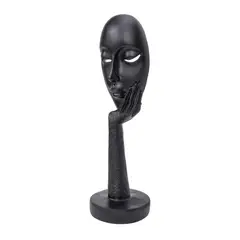 GENERICO - Kalmte Mask Estatua Artística Moderna Máscara con Mano Escultura Decorativa Poliresina