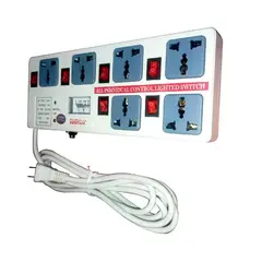 GENERICO - Supresor tomacorriente De Pico 3mts 6 Tomas Con Voltimetro x 2 und