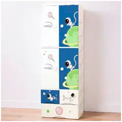 GENERICO - Ropero de 2 cuerpos plegable blanco diseño astronauta de 177 cm