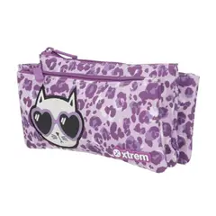 XTREM - Cartuchera modelo Gato 3 compartimientos niña