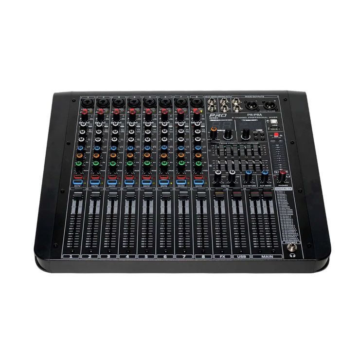 Consola Profesional Amplificada 8 Canales 1000W USB/MP3/BT PS-P8A PRO SERIES
