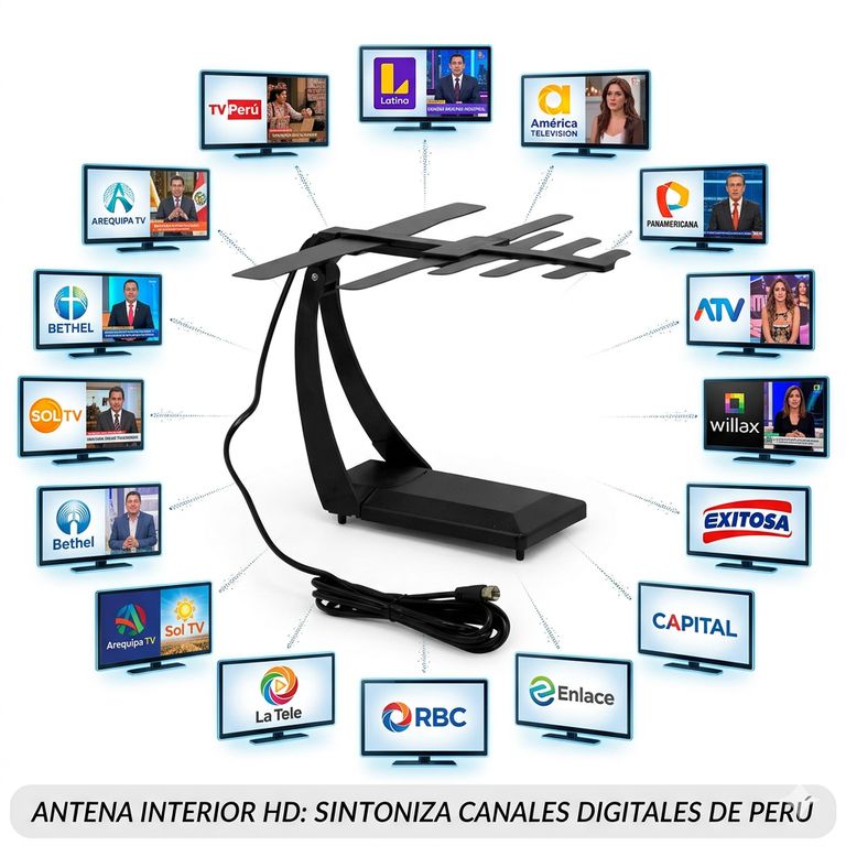 Antena Para Tv Digital HD UHF - Capta Canales Nacionales Gratis