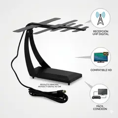 OEM - Kit Antena Digital TV TDT con Cable Coaxial - Compatible con Todo Televisor HD