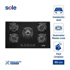 SOLE - Cocina Empotrable 5 Hornillas 90 cm SOLCO069