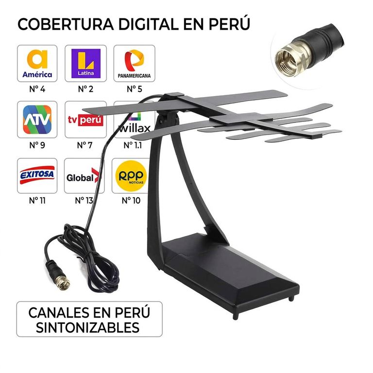 Antena TDT de Largo Alcance Amplificada - Recepción Superior Full HD 1080p
