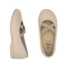MAK SHOES - Bailarina Niña en Algodón con sujeción de Elástico Cruzado
