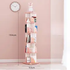 GENERICO - Librero giratorio 360° para niños rosa 53 x 164 cm