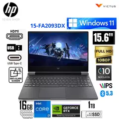 HP - Laptop Victus 15-FA2093DX Intel Core i7-13620H 16GB RAM 1TB SSD RTX 5060-8 GB 15.6" FHD 144Hz