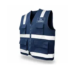 SAFETOE - Chaleco de seguridad Azul XC100 con Cinta Coreana y Proteccion UV XECURE