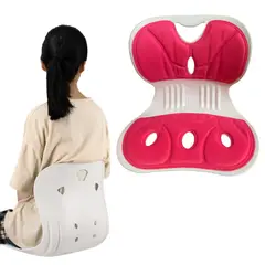 GENERICO - Asiento Cojín ergonómico de oficina con soporte para la espalda - Fucsia