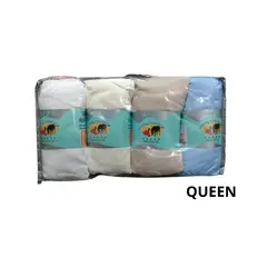 GENERICO - PACK DE 4 SÁBANAS QUEEN CON ELÁSTICO + 2 FUNDAS DE ALMOHADA