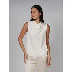 CALVIN KLEIN - BLUSA SATIN HIGH NECK TANK