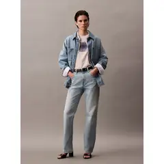 CALVIN KLEIN - Jeans recto de talle alto con efecto jaspeado