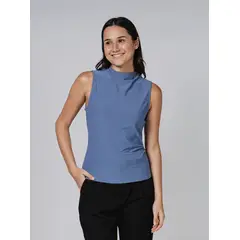 CALVIN KLEIN - CAMISETA SL CREPE GATHERED MOCK KNECK CK