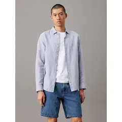 CALVIN KLEIN - LINEN COTTON STRIPE L/S SHIRT CK