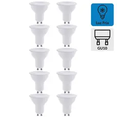 EXTRALED - Pack x10 Foco Dicroico LED SM 7w Gu10 Luz Blanca