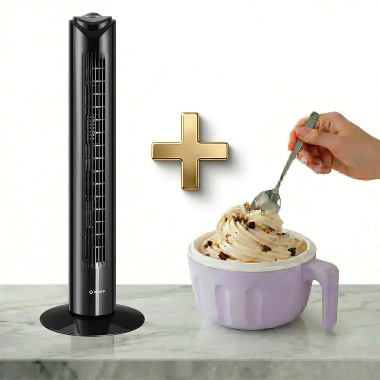 Ventilador Torre TF2905 50W + Máquina de Hacer Helado Recco de Regalo