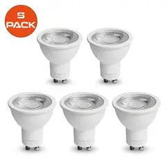 EXTRALED - Pack x5 Foco Dicroico LED COB 7w Gu10 Luz Cálida