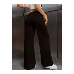 PEACE AND LOVE - Jogger Mujer Semi Palazzo Negro