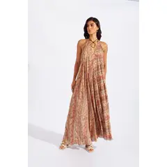 LUVARO - Vestido Fluido Halter Escote