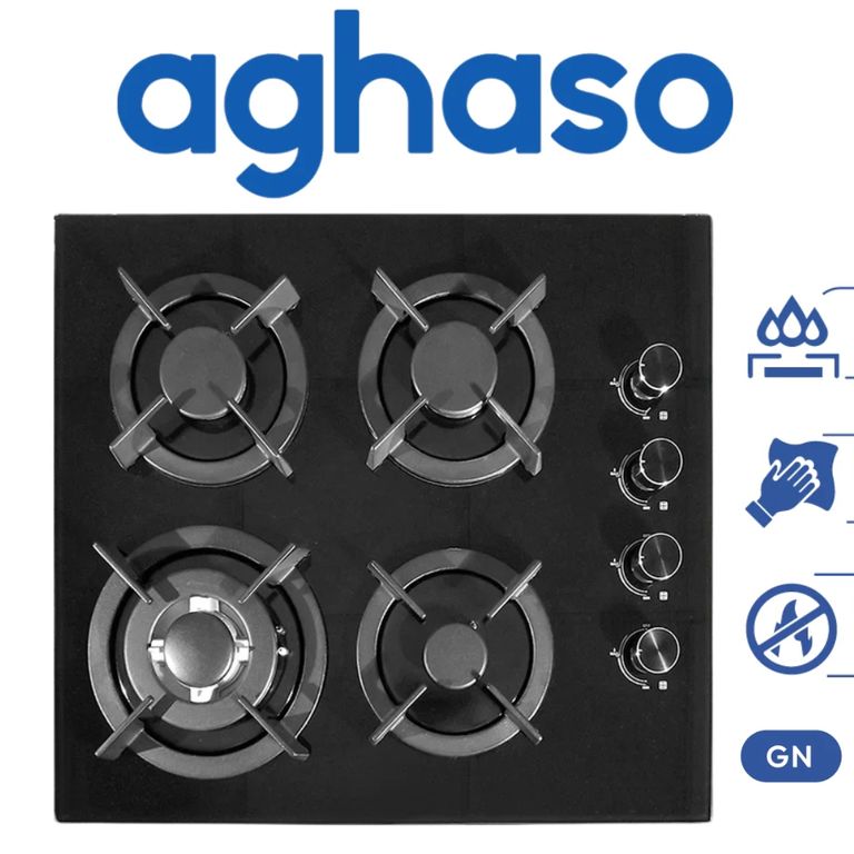 ENCIMERA MESA VIDRIO 60 CM COLOR NEGRO MOD GN-AGH018