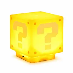 GENERICO - Lámpara Recargable LED con Sonido y Diseño de Bloque de Pregunta Retro