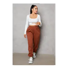 PEACE AND LOVE - Jogger Mujer Marron Claro Chocolate