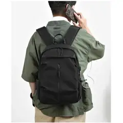 GENERICO - MOCHILA NEGRA NOTEBOOK LAPTOP IMPERMEABLE 15.6" MÚLTIPLES COMPARTIMIENTOS OFICINA GENIEKA